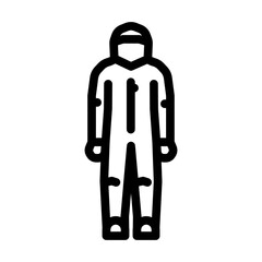 radiation suit nuclear energy line icon vector. radiation suit nuclear energy sign. isolated contour symbol black illustration