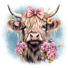Cow With Flowers
