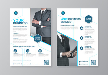 Corporate business cover and back page a4 flyer design template for print