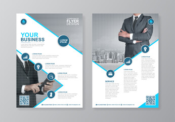 Corporate business cover and back page a4 flyer design template for print