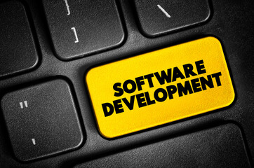 Wall Mural - software development - set of computer science activities dedicated to the process of creating, desi