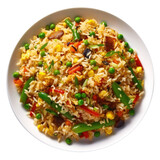 Fototapeta  - A Plate of Fried Rice Isolated on a Transparent Background
