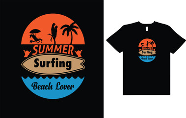 Vintage summer,surfing,beach t shirt design.