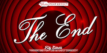 Retro Cinema Movie The End Vector Editable Text Effect Template