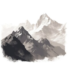 mountains pencil drawing simple illustration of generated ai mountains pencil drawing simple