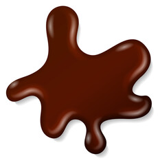 Poster - Chocolate drop stain. Sweet brown liquid splash