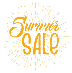 Wall Mural - summer sale in retro sun burst. vintage style logo