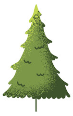 Sticker - Fir tree. Green tree. Textured nature element