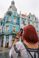 Red-haired woman shooting in Oradea, Romania