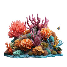 Coral Reef Isolated. Illustration AI Generative.
