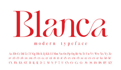 a modern serif font with a big set of ligatures and alternates, this typeface can be used for logos 