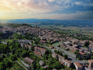 Poster - panoramic area view of the city of tuscany Volterra