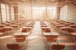 © Jorge Ferreiro - an illustration, blurred empty college classroom, ai generative