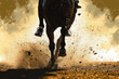 Horse racing, betting on equestrian sports. An equestrian. Horse logo. generative ai