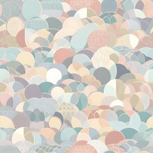Create A Seamless Pattern Featuring A Lush Digital Paper Design Filled With Circular Shapes. The Composition Should Showcase A Magical And Intricate Arrangement Of Circles And Arranged In A Harmonious