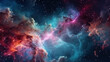© Absent Satu - Colorful space galaxy cloud nebula. Starry night cosmos. Universe science astronomy. Supernova background wallpaper