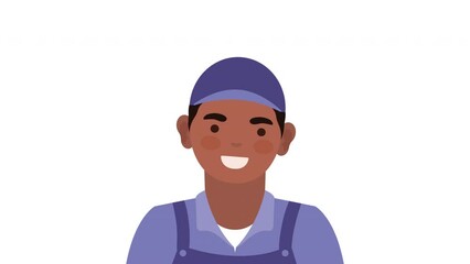 Poster - mechanic worker wearing overall animation