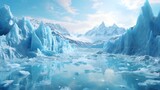 Fototapeta Do akwarium - Antarctica : Melting of Ice Glaciers due to global warming.