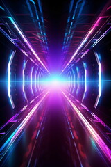 Tunnel Neon Futuristischer Hintergrund – erstellt mit KI	