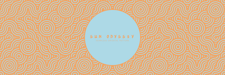 Wall Mural - Japanese seamless pattern in oriental geometric traditional style. Summer ornament for harmony and relax decoration. Orange symmetric abstract asian vector creative motif. Vintage decor.