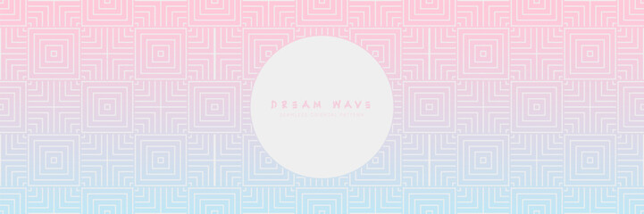 Wall Mural - Seamless Pattern with Festive Atmosphere. Vibrant Summer Vector Repeat Background with Pink and Blue Gradient, Ideal for Banners and Celebrations.