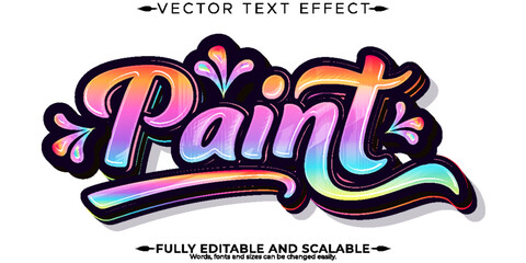 Poster - Paint stylish text effect, editable modern lettering typography font style