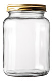 Fototapeta  - Empty glass jar isolated. Generative AI.