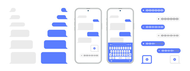 Message bubble chats for smartphones, with vector chat boxes designed for mobile messaging applications. Vector.