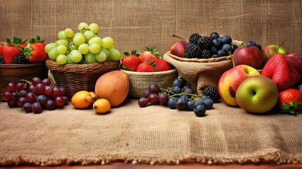 Wall Mural - still life with fruits