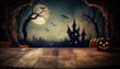 © Piotr Krzeslak - Empty wooden table - Halloween background