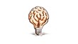 © TensorSpark - Hand drawn brain inside a light bulb, isolated on a white background. The concepts of innovation and creativity, symbolizing the genesis of ideas and the power of imaginative thinking. Generative AI