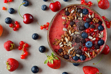 Canvas Print - Berry smoothie bowl