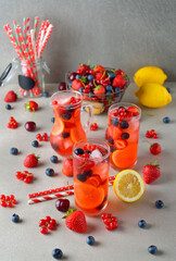 Poster - Summer lemonade with garden berries