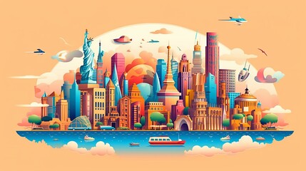 Wall Mural - world tourism day 27th september Generative AI