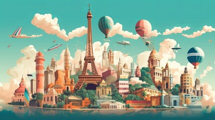 Wall Mural - world tourism day 27th september generative ai