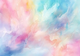 Wall Mural - Watercolor background with colorful curving pattern. Generative AI.