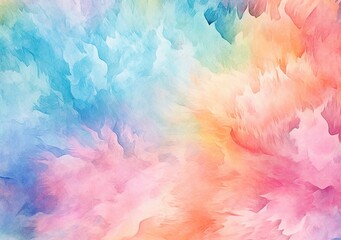 Wall Mural - Watercolor background with colorful curving pattern. Generative AI.