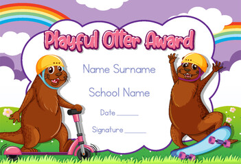 Wall Mural - certificate for kids template with customizable design with playful fonts