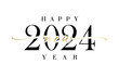 © koltukovs - 2024 New Year with calligraphic and brush stroke. Happy new year 2024 vector logo design