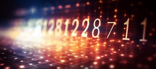 Leinwandbilder - Glow data code system machine learning visualization technology background. Generative AI technology.