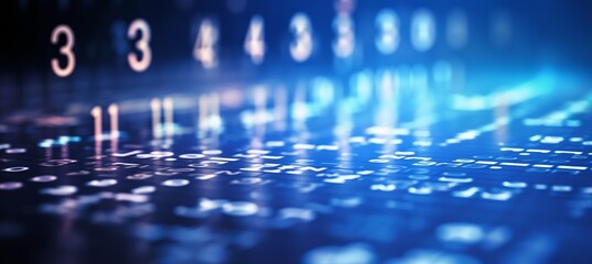 Leinwandbilder - Blue computer code system machine learning visualization technology background. Generative AI technology.