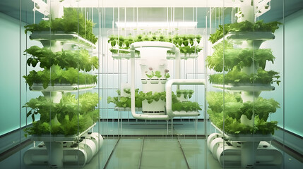 Wall Mural - green plant technology agriculture  created with Generative AI