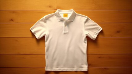 Poster - Blank white Folded Polo T-Shirt layed