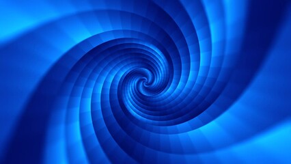 Wall Mural - Minimal spiral in infinite rotation. Abstract background in blue color. Dizzy concentric pattern. Retro backdrop for event, party, carnival, celebration, anniversary or other. Seamless loop animation.