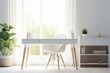 © Areerat - White room with desk and chair for space work space and relax time. Generative Ai