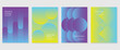 © TWINS DESIGN STUDIO - Gradient design background cover set. Abstract gradient graphic with geometric shapes, circles, squares. Futuristic business cards collection illustration for flyer, brochure, invitation, media.