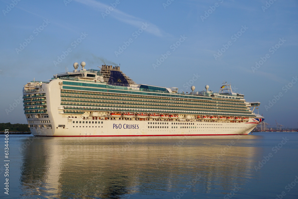southampton-uk-27-may-2023-ventura-cruise-ship-arriving-at-port-of