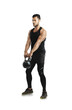 © Khushboo Sumeet/peopleimages.com - Isolated bodybuilder man, kettlebell exercise or focus for fitness workout, healthy or transparent png background. Young guy, weightlifting or exercise for strong body, muscle development or wellness
