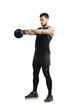 © Khushboo Sumeet/peopleimages.com - Fitness, strong and kettlebell with a bodybuilder man isolated on a transparent background for a workout. Exercise, weight lifting and muscular with a young male athlete training for health on PNG