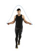© Khushboo Sumeet/peopleimages.com - Man, jump rope and fitness with cardio and workout, health and wellness isolated on transparent png background. Male athlete, energy and action with sportswear, skipping and exercise with endurance